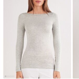 Intimissimi Boat Neck Modal Cashmere Ultralight Top Light Grey Blend NTW